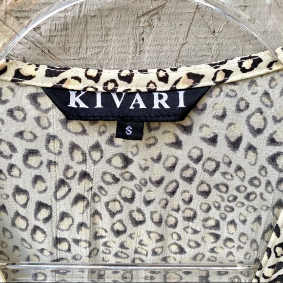 Kivari Australia Leopard Print Tie Button Front Mini Dress S - Picture 2 of 7
